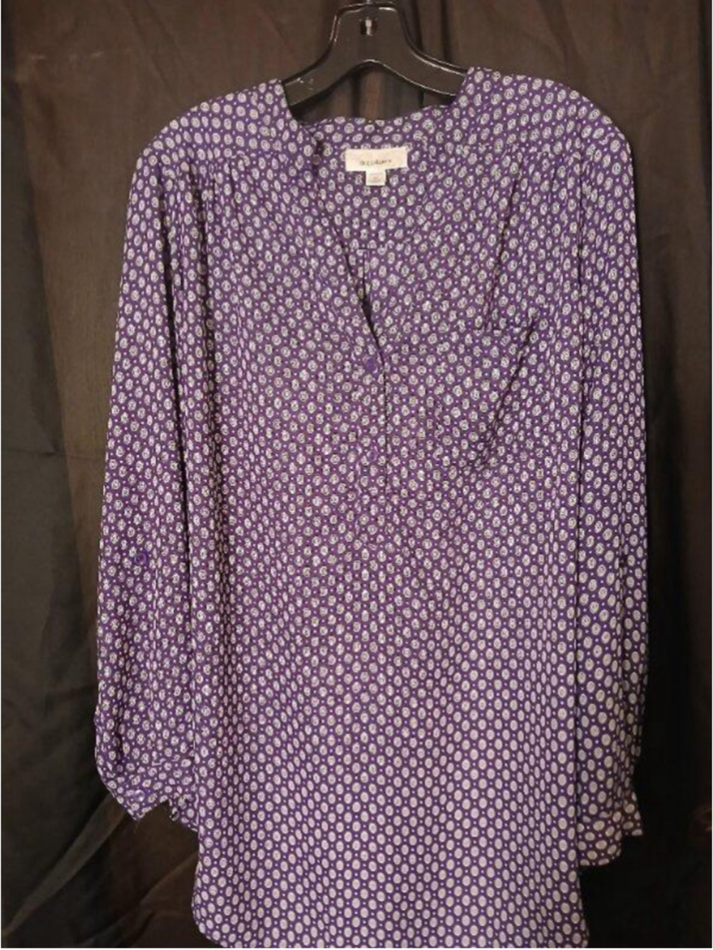 Dressbarn Women's 1X Purple Geometric Print Blouse INV49 A1 - Picture 8 of 9